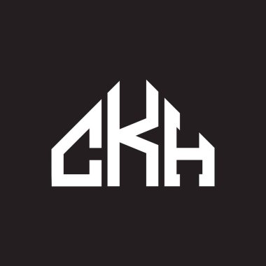 CKH harf logosu tasarımı. CKH monogram harflerin baş harfleri logo kavramı. Siyah arkaplanda CKH harf tasarımı.