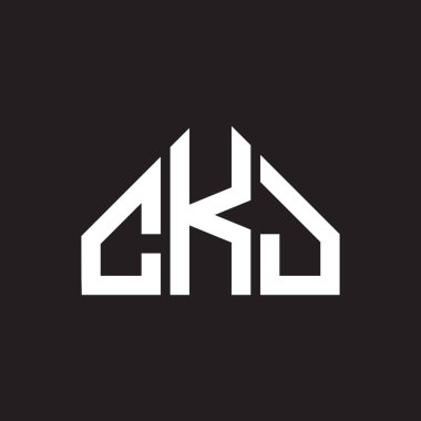 CKJ harf logosu tasarımı. CKJ monogram harflerin baş harfleri logo kavramı. Siyah arkaplanda CKJ harf tasarımı.