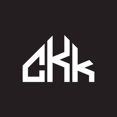 CKK harf logosu tasarımı. CKK monogram harflerin baş harfleri logo kavramı. Siyah arkaplanda CKK harf tasarımı.