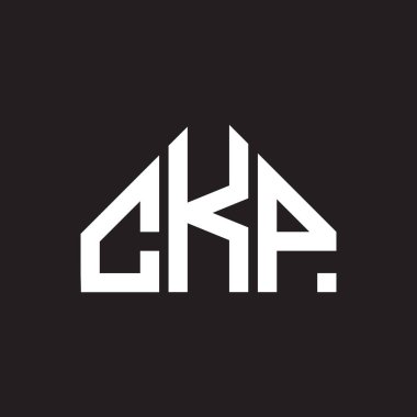 CKP harf logosu tasarımı. CKP monogram harflerin baş harfleri logo kavramı. Siyah arkaplanda CKP harf tasarımı.