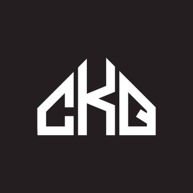 CKQ harfi logo tasarımı. CKQ monogram harflerin baş harfleri logo kavramı. Siyah arkaplanda CKQ harf tasarımı.