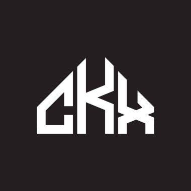 CKX harfli logo tasarımı. CKX monogram harflerin baş harfleri logo kavramı. Siyah arkaplanda CKX harf tasarımı.
