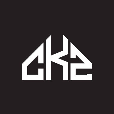 CKZ harf logosu tasarımı. CKZ monogram harflerin baş harfleri logo kavramı. Siyah arkaplanda CKZ harf tasarımı.