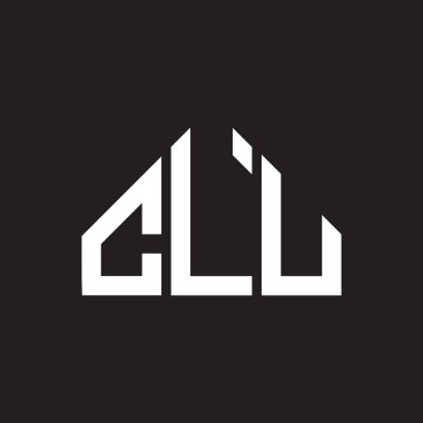 CLU harf logosu tasarımı. CLU monogram harflerin baş harfleri logo kavramı. Siyah arkaplanda CLU harf tasarımı.