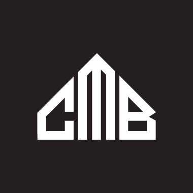 CMB harfi logo tasarımı. CMB monogram harflerin baş harfleri logo kavramı. Siyah arkaplanda CMB harf tasarımı.
