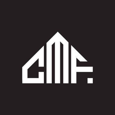 CMF harf logosu tasarımı. CMF monogram harflerin baş harfleri logo kavramı. Siyah arkaplanda CMF harf tasarımı.