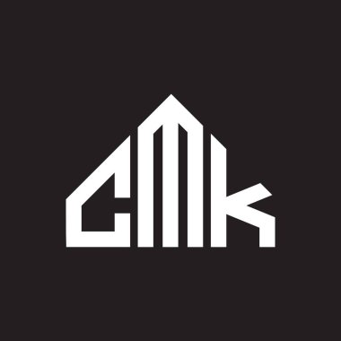 CMK harf logosu tasarımı. CMK monogram harflerin baş harfleri logo kavramı. Siyah arkaplanda CMK harf tasarımı.