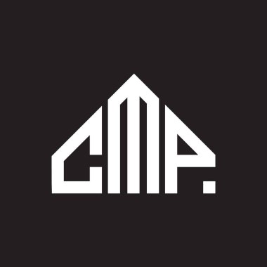 CMP harf logosu tasarımı. CMP başharflerinin baş harfleri logo konsepti. Siyah arkaplanda CMP harf tasarımı.