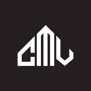CMV harf logosu tasarımı. CMV monogram harflerin baş harfleri logo kavramı. Siyah arkaplanda CMV harf tasarımı.