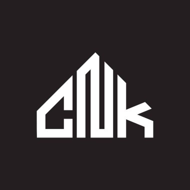 CNK mektup logosu tasarımı. CNK monogram harflerin baş harfleri logo kavramı. Siyah arkaplanda CNK harf tasarımı.