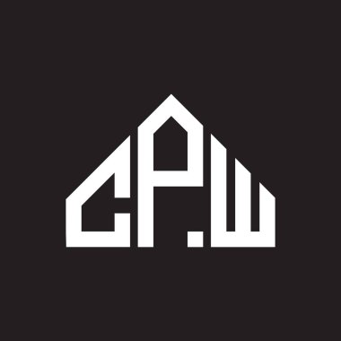 CPW harf logosu tasarımı. CPW monogram harflerin baş harfleri logo kavramı. Siyah arkaplanda CPW harf tasarımı.