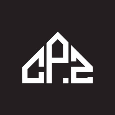 CPZ harf logosu tasarımı. CPZ monogram harflerin baş harfleri logo kavramı. Siyah arkaplanda CPZ harf tasarımı.