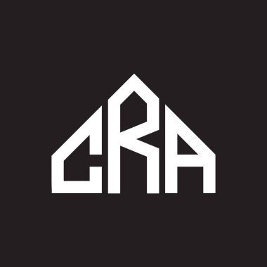CRA mektup logosu tasarımı. CRA monogram harflerin baş harfleri logo kavramı. Siyah arkaplanda CRA harf tasarımı.