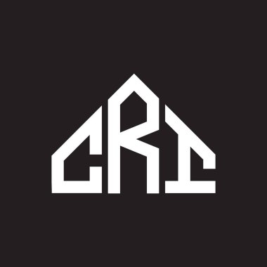 CRI harf logosu tasarımı. CRI monogram harflerin baş harfleri logo kavramı. Siyah arkaplanda CRI harf tasarımı.