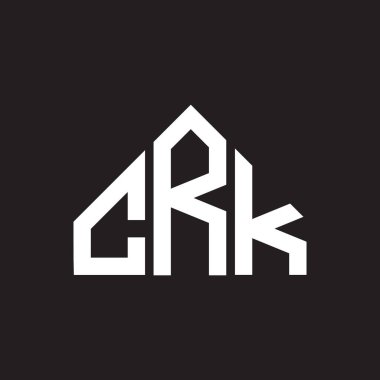 CRK harf logosu tasarımı. CRK monogram harflerin baş harfleri logo kavramı. Siyah arkaplanda CRK harf tasarımı.