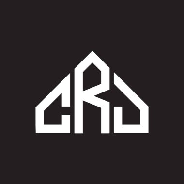 CRJ harf logosu tasarımı. CRJ harflerin baş harfleri logo konsepti. Siyah arkaplanda CRJ harf tasarımı.