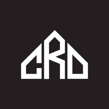 CRO harf logosu tasarımı. CRO monogram harflerin baş harfleri logo kavramı. Siyah arkaplanda CRO harf tasarımı.