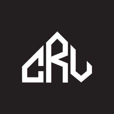 CRV harf logosu tasarımı. CRV monogram harflerin baş harfleri logo kavramı. Siyah arkaplanda CRV harf tasarımı.