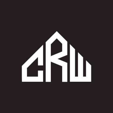 CRW harf logosu tasarımı. CRW monogram harflerin baş harfleri logo kavramı. Siyah arkaplanda CRW harf tasarımı.