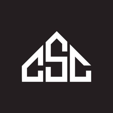 CSC harf logosu tasarımı. CSC monogram harflerin baş harfleri logo kavramı. Siyah arkaplanda CSC harf tasarımı.