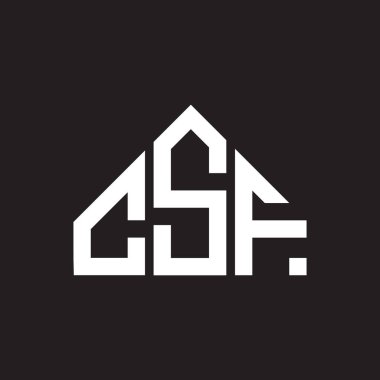 CSF harf logosu tasarımı. CSF monogram harflerin baş harfleri logo kavramı. Siyah arkaplanda CSF harf tasarımı.