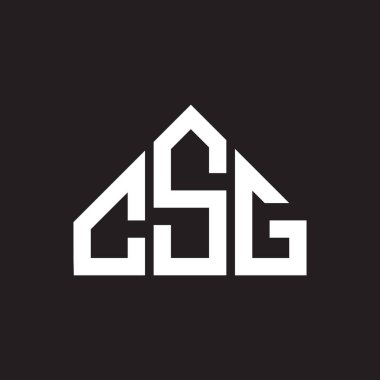 CSG harf logosu tasarımı. CSG monogram harflerin baş harfleri logo kavramı. Siyah arkaplanda CSG harf tasarımı.