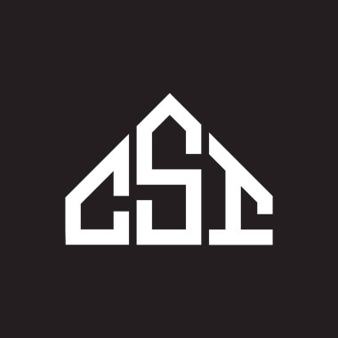 CSI harf logosu tasarımı. CSI başharflerinin baş harfleri logo konsepti. Siyah arkaplanda CSI harf tasarımı.