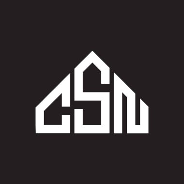 CSN harf logosu tasarımı. CSN monogram harflerin baş harfleri logo kavramı. Siyah arkaplanda CSN harf tasarımı.