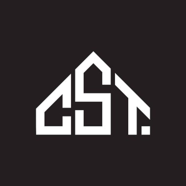 CST harf logosu tasarımı. CST başharflerinin baş harfleri logo konsepti. Siyah arkaplanda CST harf tasarımı.