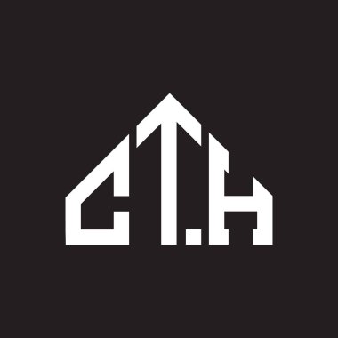 CTH mektup logosu tasarımı. CTH monogram harflerin baş harfleri logo konsepti. Siyah arkaplanda CTH harf tasarımı.