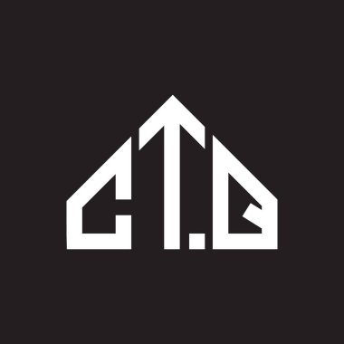 CTQ harfi logo tasarımı. CTQ monogram harflerin baş harfleri logo kavramı. CTQ harf dizaynı siyah arkaplan.