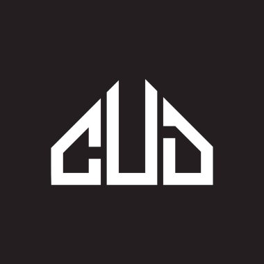 CUD harf logosu tasarımı. CUD monogram harflerin baş harfleri logo kavramı. Siyah arkaplanda CUD harf tasarımı.