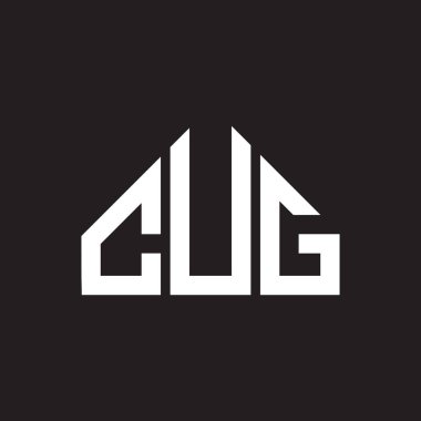CUG harf logosu tasarımı. CUG monogram harflerin baş harfleri logo kavramı. Siyah arkaplanda CUG harf tasarımı.