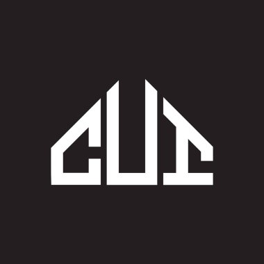 CUI harf logosu tasarımı. CUI monogram harflerin baş harfleri logo kavramı. Siyah arkaplanda CUI harf tasarımı.
