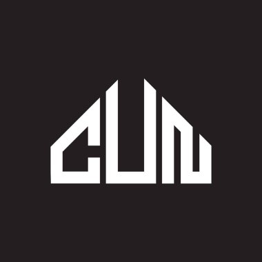 CUN harfi logo tasarımı. CUN başharflerinin baş harfleri logo konsepti. Siyah arkaplanda CUN harf tasarımı.