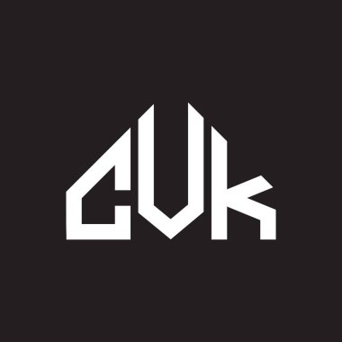 CVK harf logosu tasarımı. CVK monogram harflerin baş harfleri logo kavramı. Siyah arkaplanda CVK harf tasarımı.
