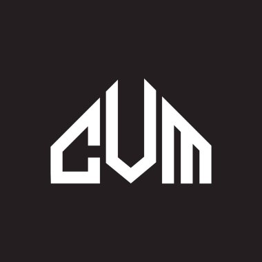 CVM harf logosu tasarımı. CVM monogram harflerin baş harfleri logo kavramı. Siyah arkaplanda CVM harf tasarımı.