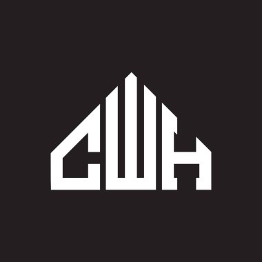 CWH harf logosu tasarımı. CWH monogram harflerin baş harfleri logo kavramı. Siyah arkaplanda CWH harf tasarımı.