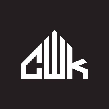 CWK harf logosu tasarımı. CWK monogram harflerin baş harfleri logo kavramı. Siyah arkaplanda CWK harf tasarımı.