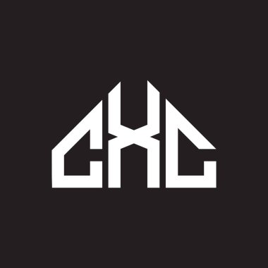 CXC harf logosu tasarımı. CXC monogram harflerin baş harfleri logo kavramı. Siyah arkaplanda CXC harf tasarımı.