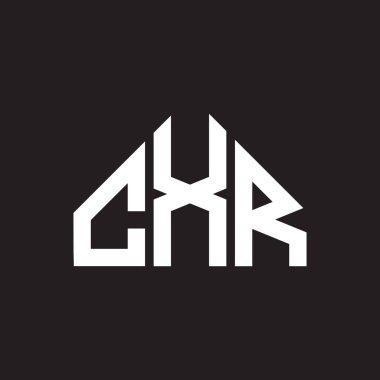 CXR harf logosu tasarımı. CXR monogram harflerin baş harfleri logo kavramı. Siyah arkaplanda CXR harf tasarımı.