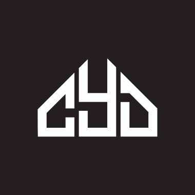 CYD harf logosu tasarımı. CYD monogram harflerin baş harfleri logo kavramı. Siyah arkaplanda CYD harf tasarımı.
