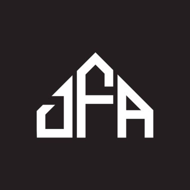 DFA harf logosu tasarımı. DFA monogram harflerin baş harfleri logo kavramı. Siyah arkaplanda DFA harf tasarımı.