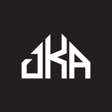 DKA mektup logosu tasarımı. DKA monogram harflerin baş harfleri logo kavramı. Siyah arkaplanda DKA harf tasarımı.