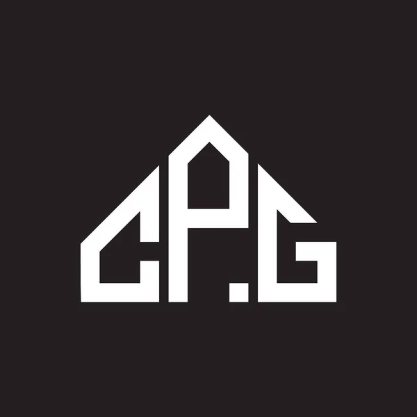 Cpgレターロゴデザイン Cpgモノグラムイニシャルレターロゴコンセプト 黒を基調としたCpgの文字デザイン — ストックベクタ