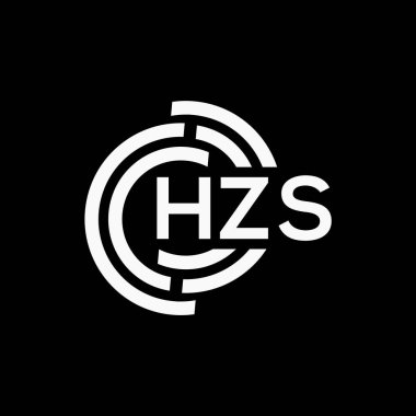Siyah arka planda HZS harf logosu tasarımı. HZS yaratıcı harflerin baş harfleri logo kavramı. HZS harf tasarımı.