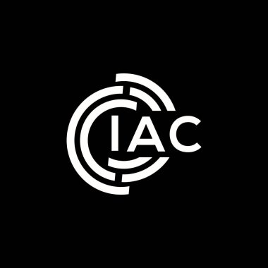 Siyah arka planda IAC harf logosu tasarımı. IAC yaratıcı harflerin baş harfleri logo kavramı. IAC harf tasarımı.