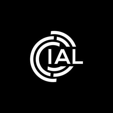 Siyah arka planda IAL harf logosu tasarımı. IAL yaratıcı harfler logosu konsepti. IAL harf tasarımı.