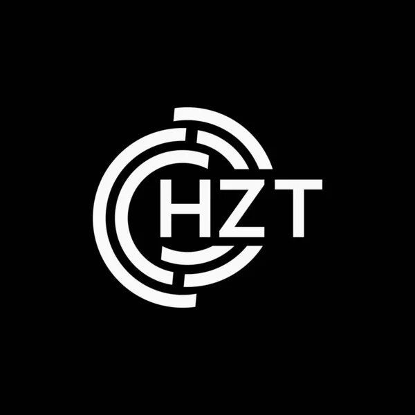 Design Logotipo Letra Hzt Fundo Preto Hzt Iniciais Criativas Conceito — Vetor de Stock
