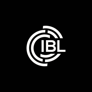 Siyah arkaplanda IBL harf logosu tasarımı. IBL yaratıcı harflerin baş harfleri logo kavramı. IBL harf tasarımı.